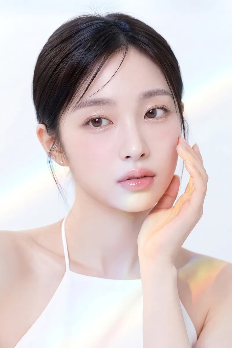 볼에 손을 댄 여성 모델(AI 연출)